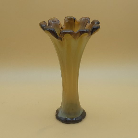 Brown Carnival Glass Vase - Picture 1 of 10